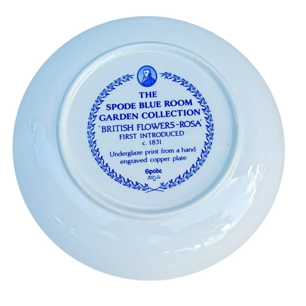 Spode Blue Room Garden Collection British Flowers Rosa 9 Inch Pasta Soup Bowl